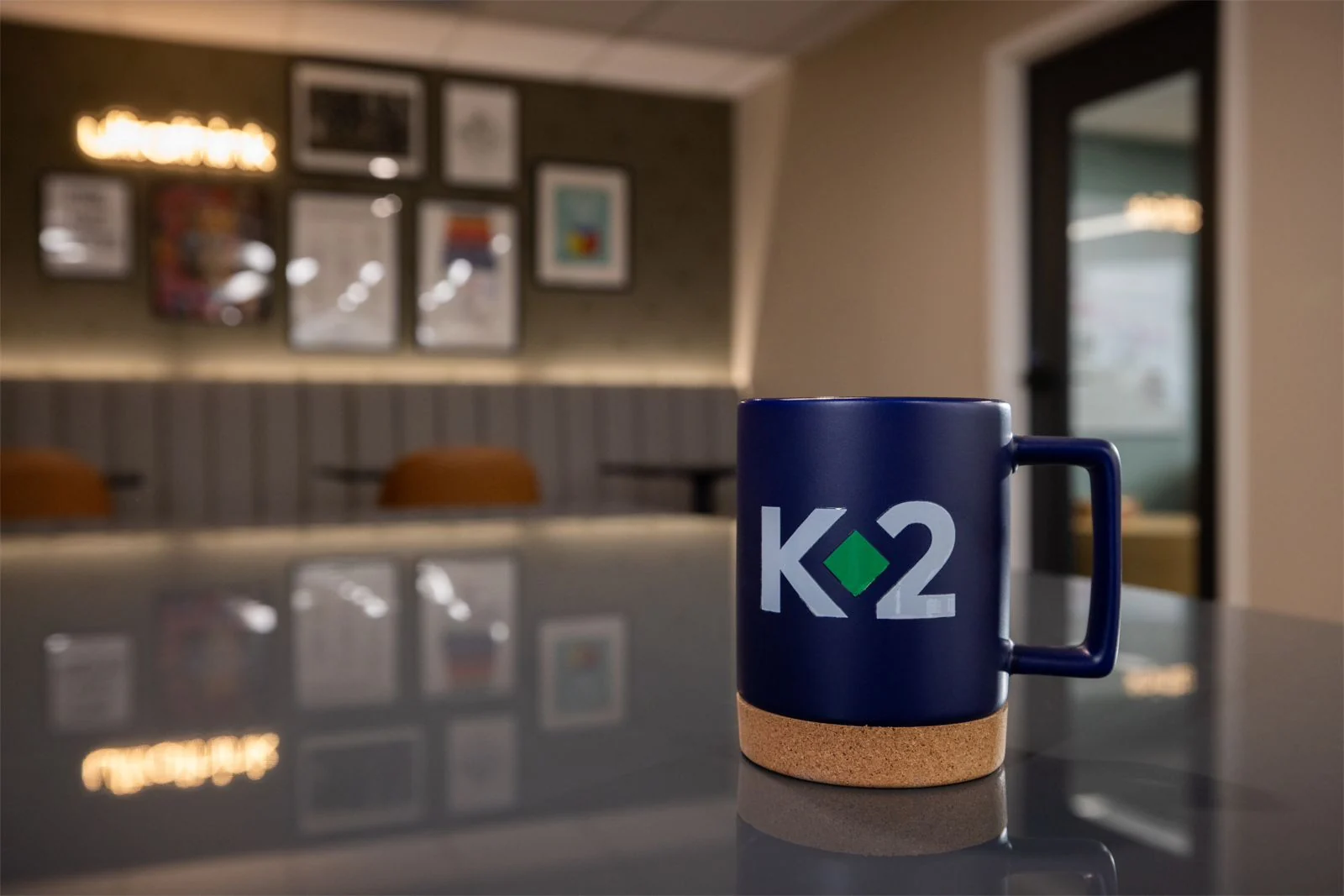 A K2 coffee mug in our Cleveland office.